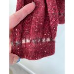 Woolrich  Ruby Heather Quarter Zip Cable Knit Sweater Sz L Lambswool Sustainable Photo 6