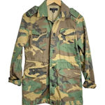 Bycorpus Jacket Camouflage Size Small Collared Military Buttoned Green Photo 0