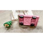 Betsey Johnson  Santa Christmas Tree Pink Car Mismatched Earrings Gold Tone Hook Photo 2