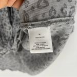 Pink Rose  Gray Leopard Print‎ Button-Up Top Roll-Tab Sleeve Gauzy Lightweight M Photo 8