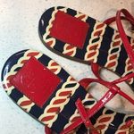 Tory Burch Red and Navy Sandals Photo 11