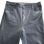 ASOS Women’s High Waisted Coated Wax Straight Leg Jeans Size 34/32 Black Photo 1