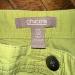 Chico's Chico’s bright yellow lightweight cargo 1.5/10 crop pants Photo 2