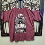 Boutique Women’s  burgandy/cheetah print cold shoulder top Photo 0