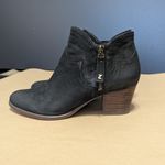 Zodiac  Kaylin Western Ankle Boots Black Suede Leather Heeled Womens 8.5 Booties Photo 1
