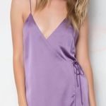 Solaris Purple Silk Wrap Dress Photo 0