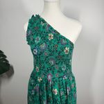 Knox Rose  Dress Women S Green Floral One Shoulder Maxi Smocked Spring Cottage Photo 3