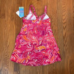 SWIM SOLUTIONS‎ Tummy Control Bow Front Swim Dress Swimsuit Pink Size 8 Photo 3