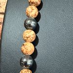 Artisan Vintage handcrafted beaded necklace hand-painted ceramic mask pendants owl motif Photo 4