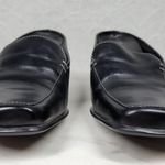 VTG Bass Artist Mules Womens 6 Black Leather Slip On Square Toe Block Heel 2003 Photo 14