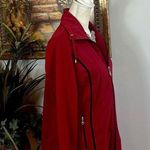 Chico's Weekends By 1 Long Sleeve Zip Jacket Pockets Black Trim Red High Neck Photo 7
