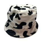 Mudd Headwear Y2K Fuzzy Cow Print Bucket Hat Photo 0