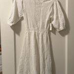 Crystal Doll  White Crochet Short Sleeve Crewneck Dress with Slip Size XSmall NWT Photo 0