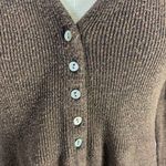 Sarah Spencer Wool Blend Brown V Neck Cardigan Sweater Size Large Photo 3