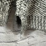 Everly  Women's Sweater Cable Knit Black & White Marled Acrylic Long Sleeved M Photo 3