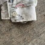 Vintage 90s Pastel Desert Chevron Cactus Button Up Cowgirl Western Shirt Green Size M Photo 5