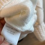 Simplee Pom Pom Bobble Stitch Cable Knit Long Sleeve Sweater, Small White Photo 9