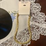 Gold Plated Flat Curb Chain Necklace Photo 1