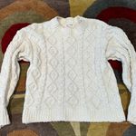 Wild Honey Cream Colored Cable Knit Sweater Crewneck Pullover Junior’s Small Photo 0