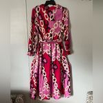 ZARA Pink and Red Long Sleeve Dress Photo 2