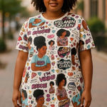 On Fire  Melanin Queen Tunic Top Tie Waist 1X Photo 0