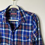 Superdry  Anneka Check Shirt Blue Plaid Flannel Button Front Women's 10 Photo 2