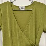 AGB Byer California wrap blouse size large Y2K retro green bright colorful Photo 3