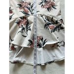 L'ATISTE by Amy Floral Skirt Sz Medium White A Pleats Zip Back Photo 9