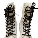 Forever 21  Faux Leather Lace Up Combat Boots White and Black Size 5.5 Photo 3