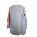 Cynthia Rowley  Blue Pink Striped Cotton Button Down Sleep PJ Shirt Women Sz S Photo 1