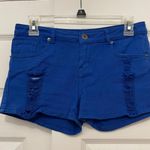 Blu Pepper Bright blue distressed shorts Photo 0