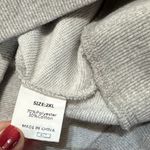 Lucky Brand Lucky Embroidered Heather Gray Sweatshirt with Olive Logo Photo 6