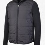 Armani Exchange Black Ribbed Knit Double Zipper Puffer Front Jacket Size Large Photo 0