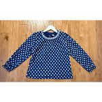 Old Navy  blue printed embroidered neckline blouse size small Photo 7