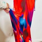 REBECCA VALLANCE Red White Side Waist Cutouts Del Prado Midi Dress size 8 Photo 11