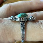 Royston Turquoise White Buffalo Sterling Silver Ring Size 8 Black Photo 2