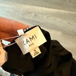 Cami NYC NWT  black silk halter rhinestone trim embellished open back midi dress Photo 11