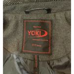 Yoki Womens  New York Faux Brown Gray Herringbone Wool Blend Coat Zip Front M Photo 9