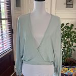 Silence + Noise Elegant Long Sleeve Dolman Sleeve Faux Wrap Top Photo 0