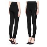 Vince Black Leather Piped Ponte Legging Pants Size Medium Photo 1