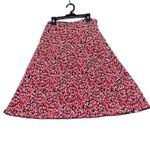 Cato Geometric Circle Print Skirt Womens Small Red Black Elastic Waist Midi Boho Photo 1