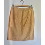 Salvatore Ferragamo Linen Pencil Skirt in Beige w/Slide Slits Knee Length sz. S Photo 3