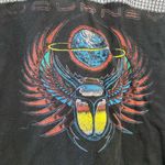 Orange and Brown Plaid Flannel Shirt XXL W Journey Graphic on back Photo 1