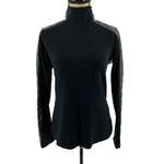 Athleta  Pullover 1/4 Zip Black Pullover Quilted Panels Small Photo 1