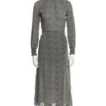 Reformation  Maxi Dress Size 12 Black White Floral Long Sleeve High Neck Cute Photo 1