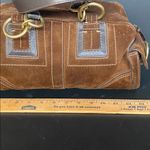 Coach  SMALL Hvy Leather Suede Mia Soho Satchel Barrel Shoulder Bag F10061 Brown Photo 3