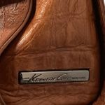 Kenneth Cole  New York Brown Croc Leather Messenger Crossbody Bag‎ Cognac Photo 7