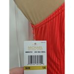 Michael Kors Swimsuit Sz 14 Sea Coral Ribbed Adjustable X Straps Removable Pads Photo 5