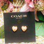 Coach Heart Enamel Stud Earrings NWT Photo 3