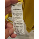 SheIn Long Sleeve Cropped Yellow Tie Sleeves Drawing String Button Up Top Photo 5